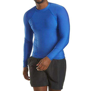 เสื้อรัดรูปตัวยาวแขนยาวสีทึบสำหรับฝึกเข้ายิม MMA BJJ grappling Gear ออกแบบโลโก้ได้ตามต้องการ - Product Image 1