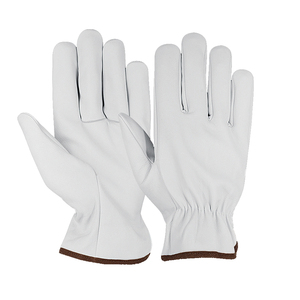 Gants de travail et de conduite en cuir de chèvre de qualité supérieure, durables, avec pouce Keystone et poignet élastique - Product Image 4