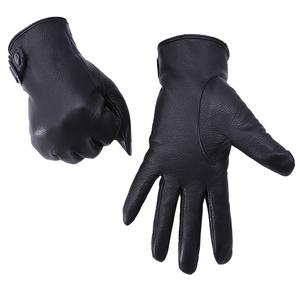 Guantes de Carreras Compatibles con Pantalla Táctil, para Actividades al Aire Libre, Unisex, Negros, Material PU, Cierre de Velcro - Product Image 5