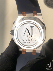 AARVA JEWELS นาฬิกาโครโนกราฟสแตนเลสสตีลสุดหรูสำหรับผู้ชาย 43 มม. หน้าปัดกลม คริสตัลแซฟไฟร์ ควอตซ์ โมชั่น ฟอลดิ้ง คลาสป์ - Product Image 2