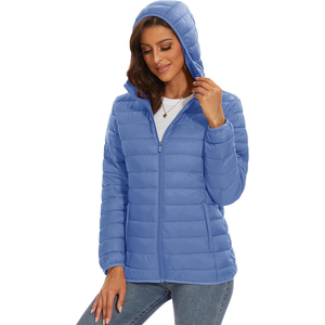 Vestes matelassées en nylon respirant imprimé, à capuche, de haute qualité, pour femmes, grandes tailles, personnalisées, de créateur, les plus vendues en gros - Product Image 2