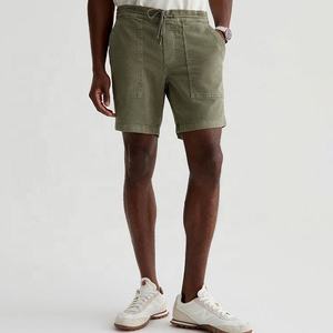 Shorts en jean délavé foncé pour homme, coupe droite, taille mi-haute, décontracté, pour l'été, en tissu de coton tissé, avec poches - Product Image 3