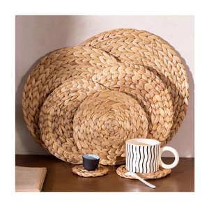 Natural Fiber Water Hyacinth <b>Placemat</b> Handmade In Vietnam <b>Round</b> Woven Table Mat For Dining Decor Cafes Restaurants Hotels - Product Image 5