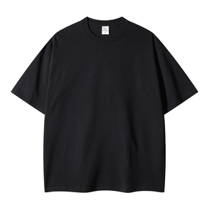 OEM 2026 Plain t <b>Shirt</b> Custom Blank Streetwear High Quality Short Sleeve Drop Shoulder Distressed <b>Patchwork</b> Fashion Tshirts - Product Image 2