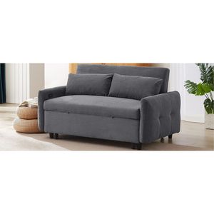 Divano Letto Moderno a 2 Posti da 146 cm con Letto Estraibile, Porte USB e Due Cuscini Decorativi, Divano con Ricarica USB - Product Image 3