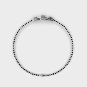 Pulsera Mangalsutra con Halo de Esmeraldas y Diamantes Cultivados en Laboratorio, Estilo Étnico, Bañada en Rodio sobre Plata de Ley 925 - Product Image 4