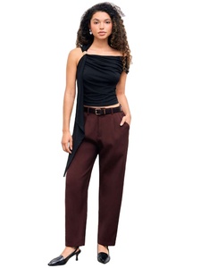 Pantalones de Oficina Casuales para Mujer, Cintura Media, Transpirables, Tela Oxford Ecológica, Corte Recto, Secado Rápido, Cierre de Cremallera - Product Image 3