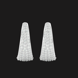 Boucles d'oreilles créoles de luxe en moissanite pavée, en argent 925 plaqué rhodium, bijoux fins, élégantes et étincelantes, cadeau pour femmes et hommes - Product Image 4