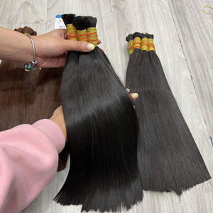 Raw Vietnamese Bone Straight Colored Bulk <b>Hair</b> <b>Extensions</b> Remy Human <b>Hair</b> No Weft Double Drawn Custom Colors for <b>Braiding</b> - Product Image 6