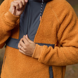 Vestes en polaire Sherpa de qualité supérieure, poids lourd, demi-zippées, en tissu de laine, légères, avec capuche - Product Image 4