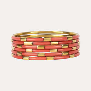 Brazaletes de Latón con Resina Chapada en Oro Hechos a Mano, Juego de Brazaletes de Diseño, Modernos y Tradicionales para Mujer, Certificados por IGI - Product Image 5