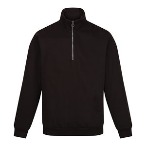 Sweat-shirt homme streetwear avec logo personnalisé, qualité supérieure, coupe slim, 100% coton, col montant, demi-zip. - Product Image 5