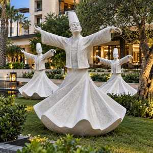 Sculpture de Derviche Tourbillonnant, Grande Statue de Jardin Extérieur, Figurine de Danseur Sufi Mevlevi, Monument Artistique Mystique Tournant, Art Architectural - Product Image 5