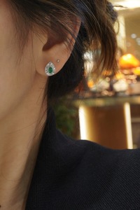 Boucles d'oreilles de luxe en argent 925 avec diamant taille émeraude en forme de poire, design goutte d'eau, pour femme, bijoux de soirée - Product Image 5