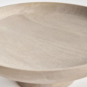 Grande assiette de service en bois blanchi écologique, peu profonde, sur pied, pour centre de table de fête, présentoir moderne - Product Image 4