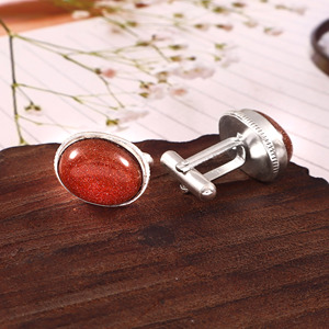 Juego de Gemelos de Piedra Solar Natural para Hombre, Lujo, Engaste de Bisel con Gema, Tono Dorado, Joyería Formal para Traje de Boda, Regalo, Venta al por Mayor, Personalizado - Product Image 3