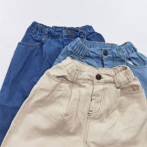 Jeans de Mezclilla para Niños, Primavera-Otoño, Color Blanco Claro, Corte Holgado, 100% Algodón Ecológico, Servicio OEM/ODM - Product Image 2