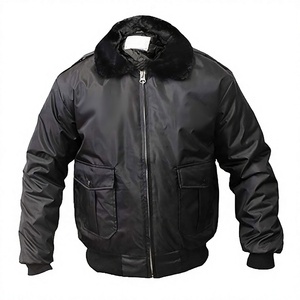 Chaqueta Bomber de Invierno para Hombre, Corte Ajustado, Cuello Alto, Cierre de Cremallera Frontal, Transpirable, de Secado Rápido, con Forro Polar de Mezcla de Poliéster/Algodón con Relieve - Product Image 5
