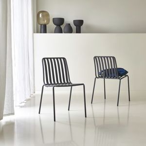 Silla de Patio de Metal con Recubrimiento en Polvo, Respaldo Curvo, Resistente a la Intemperie, para Comer al Aire Libre y Balcón - Product Image 1