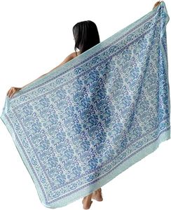 Women Tropical Style Sheer Chiffon <b>Sarong</b> <b>Wrap</b> Bikini Beach Cover Up - Product Image 2