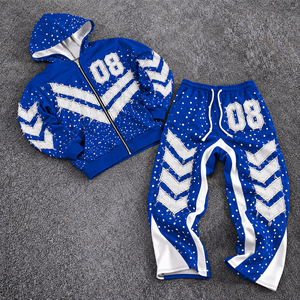 Conjuntos Deportivos Heart Wing con Apliques Bordados, Sudadera con Cierre y Pantalones a Juego, Ropa Casual, Estilo Diario, Looks Urbanos, Atuendo para Festivales - Product Image 4