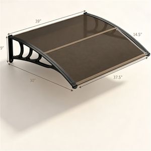 Tettoia Moderna 39"x30" in Policarbonato per Finestre e Porte, UPF50+, Impermeabile, Antivento, per Esterni, Patio, Accessori per Porte e Finestre - Product Image 3