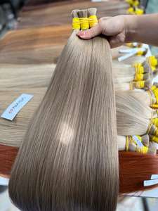 Extensions en vrac de cheveux humains bruts vietnamiens toutes les couleurs teintes 100 grammes donneur unique Super Double dessiné prix d'usine - Product Image 3