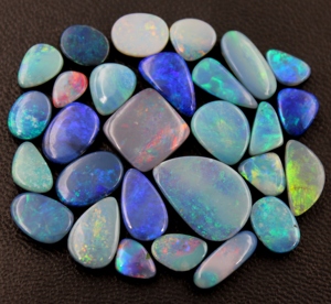 Ópalos Azules Australianos Naturales en Doble Cabujón, Gemas Multifuego para Joyería, Gemas Sueltas Pulimentadas al por Mayor, GEMAS DE ÓPALO - Product Image 1