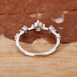 Round Cut Moissanite Wedding <b>Ring</b> Minimalist Diamond Band Stackable Engagement <b>Ring</b> Women Fine Jewelry - Product Image 2