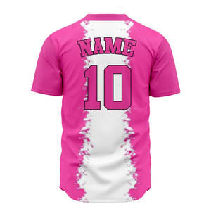 Maillots de baseball personnalisés à col rond, en polyester respirant, à rayures, unisexes, pour hommes - Product Image 4