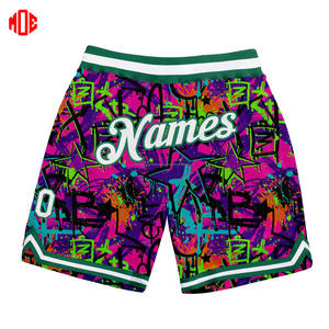 Pantalones cortos de baloncesto para hombre personalizados del fabricante, patrón sólido, sublimación, estampado de grafiti, diseño gráfico, bolsillos de tela de poliéster - Product Image 5