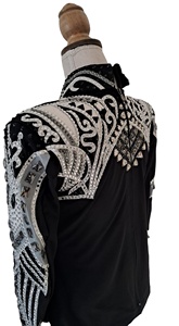 Chaqueta Western Custom Rodeo Queen Showmanship Base negra con blanco - Product Image 5