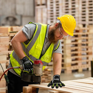 Gants de travail anti-choc avec paume enduite de nitrile et protège-phalanges en TPR, absorbant les chocs, pour la réparation automobile et la construction - Product Image 5