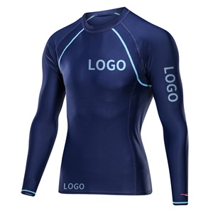 Camiseta Deportiva Transpirable de Poliéster y Elastano para Hombre con Logotipo Personalizado al por Mayor, Camiseta Deportiva de Manga Larga de Alta Calidad de 220 g para Bjj - Product Image 2