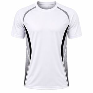 Camiseta Deportiva de Manga Corta para Hombre, Cuello Redondo, Blanca, Negra y Gris, de Secado Rápido, Ajustada, Tejida en Poliéster/Algodón - Product Image 1