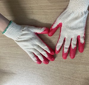 ถุงมือยางธรรมชาติเวียดนามแบบเคลือบบางส่วน ความหนาปานกลาง บุผ้าฝ้าย ดีไซน์ถักเพื่อความปลอดภัย ใช้งานได้ทั้งสองมือ เหมาะสำหรับทำสวน - Product Image 5