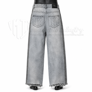 Pantalones Vaqueros de Mezclilla Desgastados de Pierna Ancha y Cintura Media para Hombre, Estilo Urbano, Ajuste Holgado, Ecológicos, de Algodón Pesado, Moda Primavera - Product Image 2