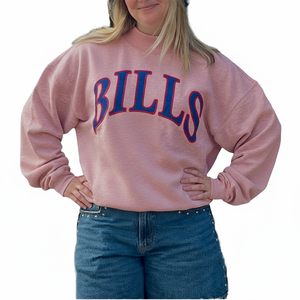 Sudadera Oversize de Cuello Redondo para Mujer, Gris, con Estampado de Letras 'Bills', Hombros Caídos, Manga Larga, Tejido de Algodón, para Otoño, en Oferta - Product Image 3