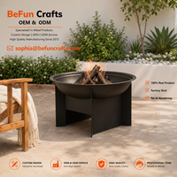 Brasero sans fumée avec grille de barbecue amovible, foyer en acier thermolaqué haute température, foyer extérieur à bois à 2 niveaux de hauteur