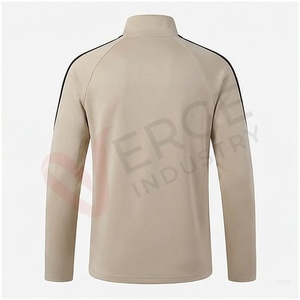 Ensemble de survêtement unisexe beige VERGE INDUSTRY, manches longues, col montant, fermeture éclair sur le devant, couleur unie, respirant, décontracté, pour l'automne - Product Image 2
