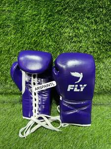 Gants de boxe professionnels de qualité supérieure, très demandés, en cuir de vachette véritable, couleur violette, nouvelle arrivée. - Product Image 3