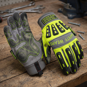 Gants de sécurité en cuir synthétique Amara, anti-vibration, résistants à la chaleur et aux chocs, respirants, en spandex, pour la protection des mécaniciens - Product Image 3