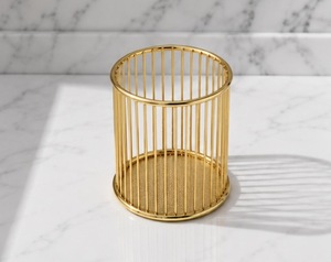 Porte-stylo de bureau en métal moderne et élégant, organisateur à plusieurs compartiments, finition chromée, multifonctionnel, réglable, de haute qualité - Product Image 4