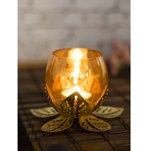 Luxury Tabletop Decor Stand Golden Finishing Customized Size Metal <b>Candle</b> Holder Handmade Decorative <b>Candle</b> Holder - Product Image 3