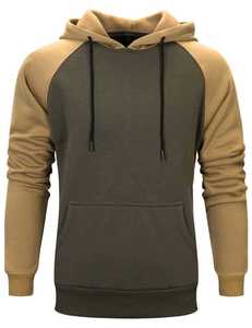 เสื้อฮู้ดผู้ชายสีดำเทา คอปกแบบบล็อกสี พรีเมียม แขนยาว ทรงแร็กแลน มีกระเป๋าจิงโจ้ สวมใส่สบายๆ - Product Image 4