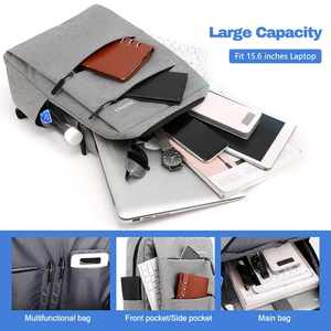 Multi-Functional Backpack With Adjustable Strap Zipper Closure Unisex Casual Daily Use 20-<b>30L</b> Capacity Solid Color - Product Image 5