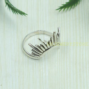 Anillo de Plata de Ley 925 con Alas de Ángel, Hecho a Mano, Diseño de Pluma, Banda Abierta Ajustable, Joyería Boho, Regalo para Mujeres, Hombres, Unisex - Product Image 5