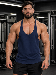 Men's <b>Vintage</b> Beading Polyester/Cotton Blend Knitted <b>Tank</b> <b>Top</b> Solid Color Quick Dry Breathable Sporty Casual Gym Workout - Product Image 4
