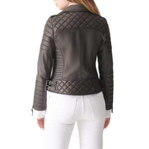 Vestes en cuir matelassées pour femmes en peau de mouton véritable entièrement personnalisées, de haute qualité, coupe-vent, respirantes, confortables, service OEM - Product Image 3