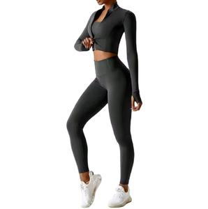 Nuevo Conjunto Deportivo de Dos Piezas para Gimnasio, Secado Rápido, Ropa Deportiva para Yoga, Conjunto de Yoga Sólido para Mujer - Product Image 5